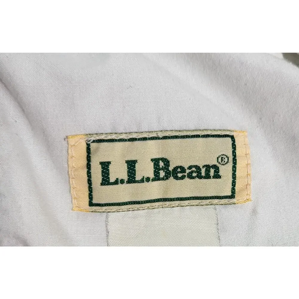 Vintage L.L.Bean Mens Cotton Shorts Blue White Batik Geometric Print Button Zip